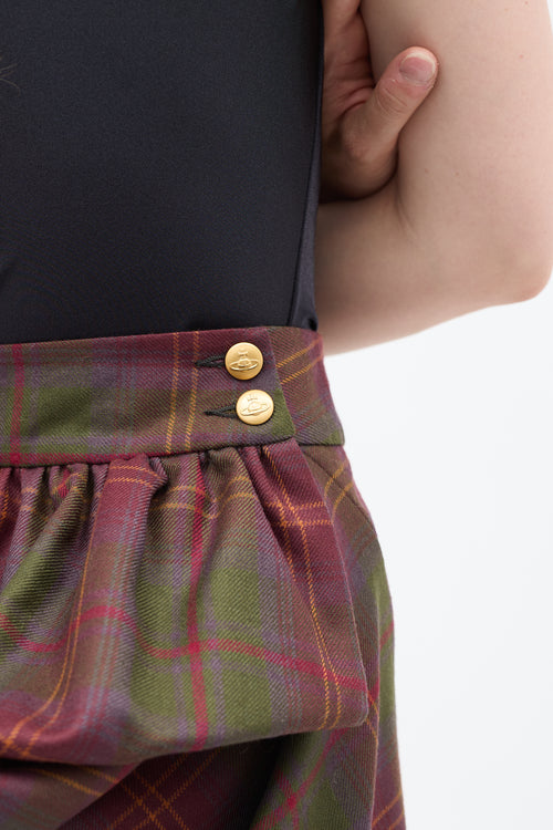 Vivienne Westwood Red Label Multicolour Plaid Bustle Skirt