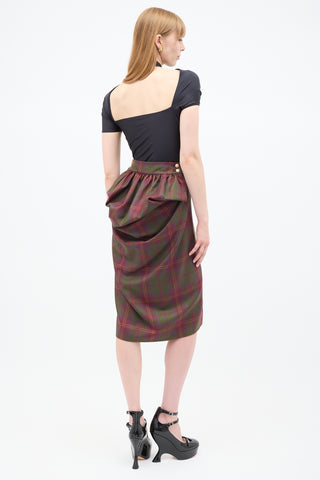 Vivienne Westwood Red Label Multicolour Plaid Bustle Skirt