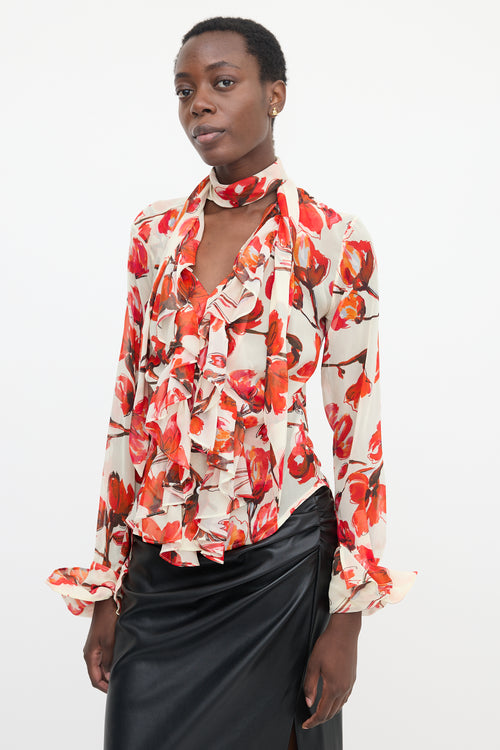 Vivienne Westwood Silk Chiffon Floral Blouse