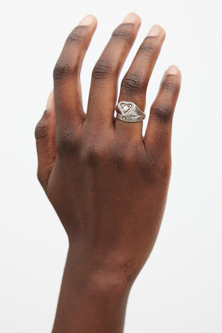 Vivienne Westwood Silver Heart Double Band Ring