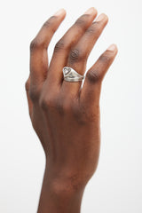 Vivienne Westwood Silver Heart Double Band Ring