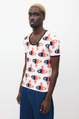 Vivienne Westwood White & Mulitcolour Orb Logo T-Shirt