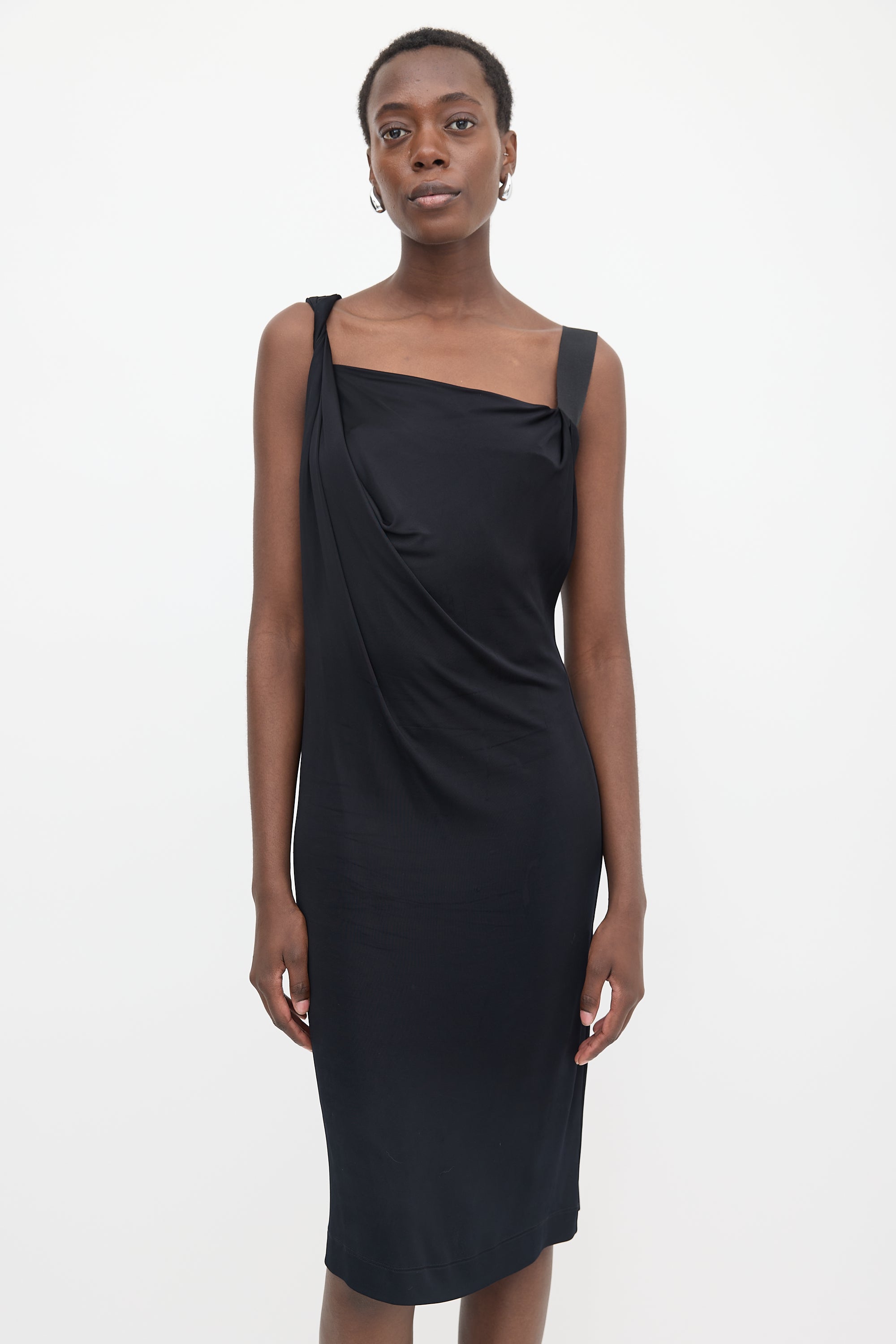 vivienne westwood anglomania jersey dress The hanger does NOT do her justice!! In love with all the asymmetrical lines Vivienne Westwood Anglomania black stretch jersey midi dress, femme M (about 18 pit x 52 length in