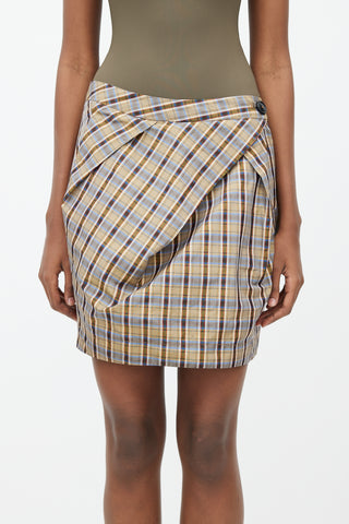 Vivienne Westwood Anglomania Green & Multi Plaid Bubble Skirt