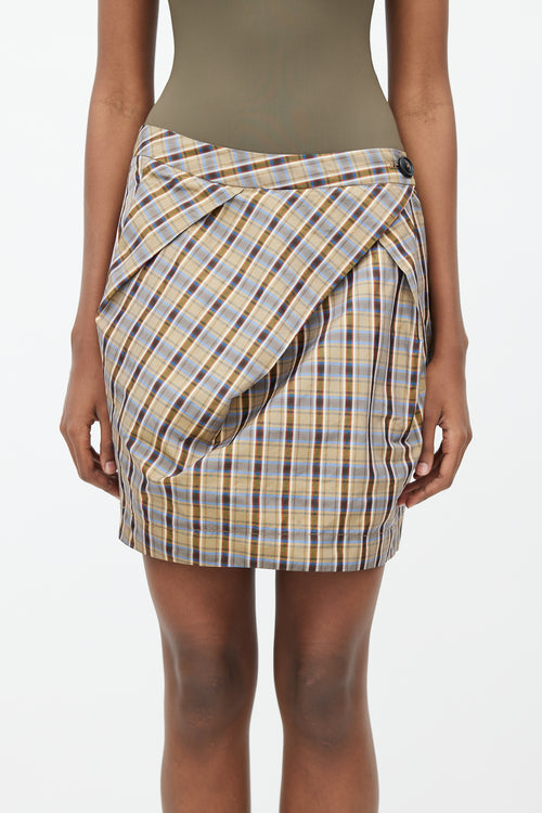 Vivienne Westwood Anglomania Green & Multi Plaid Bubble Skirt