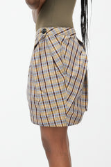 Vivienne Westwood Anglomania Green & Multi Plaid Bubble Skirt