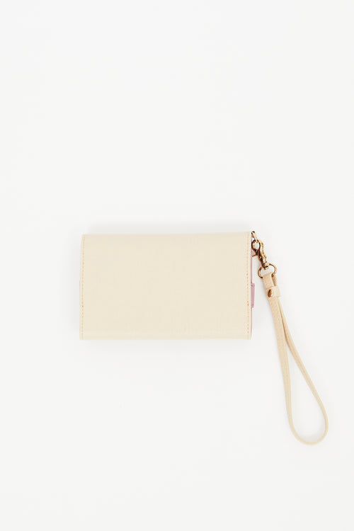 Vivienne Westwood Beige Leather Phone Wristlet Wallet