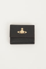 Vivienne Westwood Black & Gold Leather Trifold Wallet