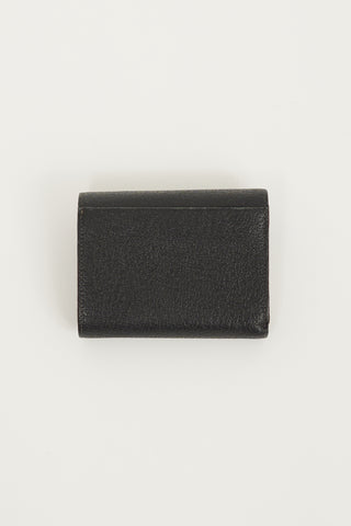 Vivienne Westwood Black & Gold Leather Trifold Wallet