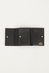 Vivienne Westwood Black & Gold Leather Trifold Wallet