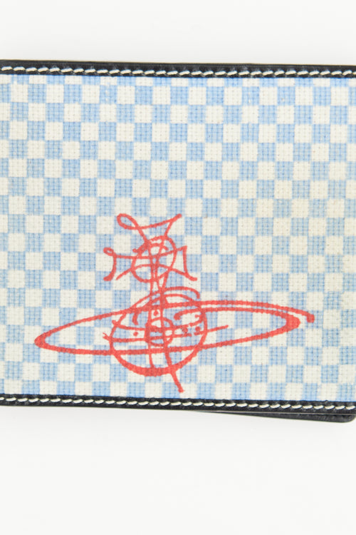 Vivienne Westwood Blue & Cream Checker Bi-Fold Wallet