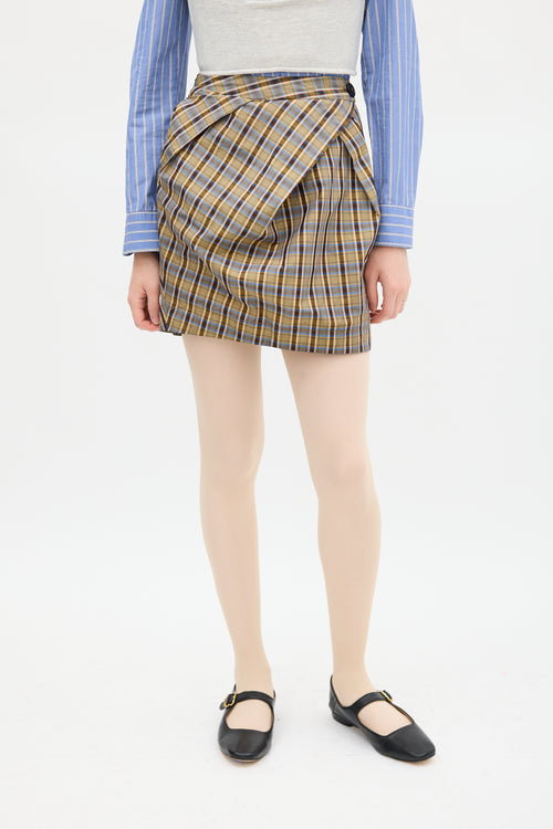 Vivienne Westwood Brown & Multicolour Plaid Gathered Skirt