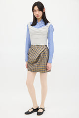 Vivienne Westwood Brown & Multicolour Plaid Gathered Skirt