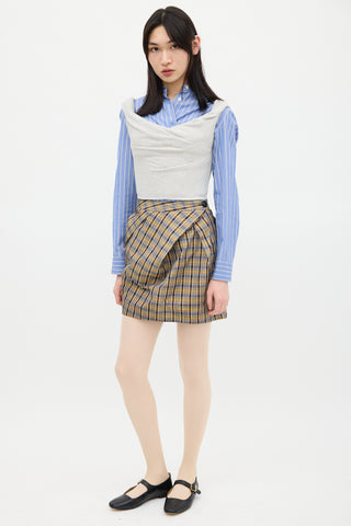 Vivienne Westwood Brown & Multicolour Plaid Gathered Skirt