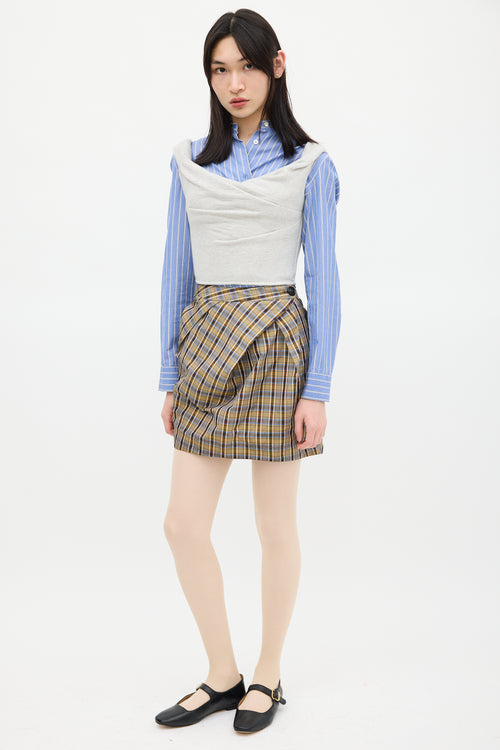 Vivienne Westwood Brown & Multicolour Plaid Gathered Skirt