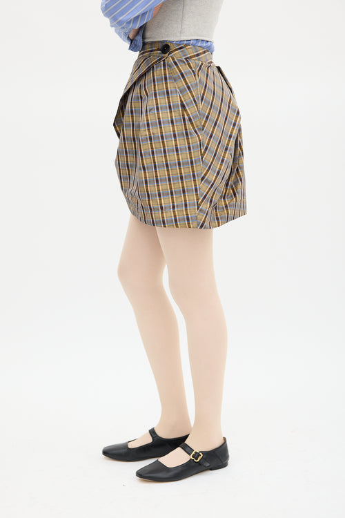 Vivienne Westwood Brown & Multicolour Plaid Gathered Skirt