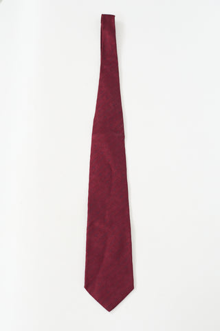 Vivienne Westwood Burgundy Silk Logo Jacquard Tie