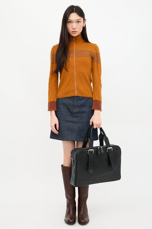 Vivienne Westwood Leather Orb Printed Briefcase