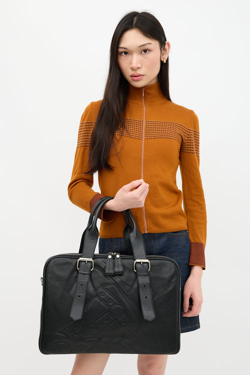 Vivienne Westwood Leather Orb Printed Briefcase