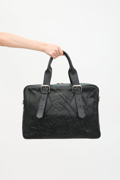 Vivienne Westwood Leather Orb Printed Briefcase