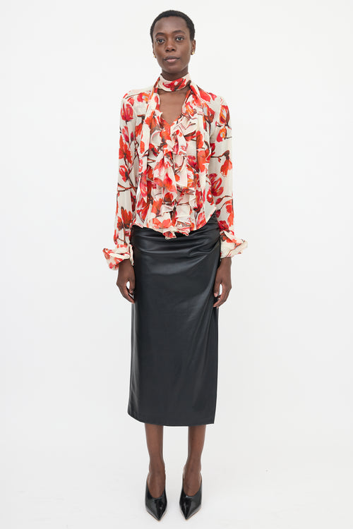Vivienne Westwood Silk Chiffon Floral Blouse