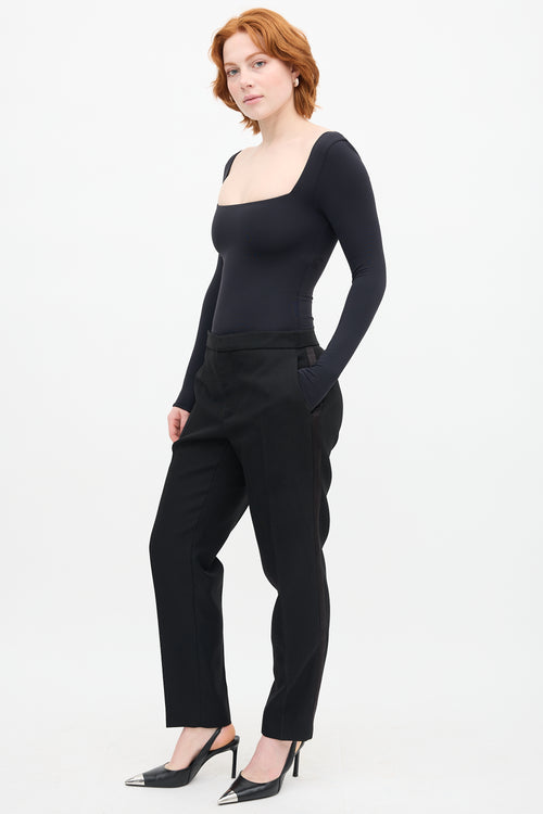 WARDROBE.NYC Black Wool & Silk Tailored Trouser