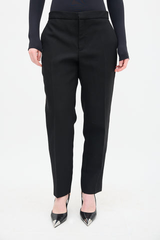WARDROBE.NYC Black Wool & Silk Tailored Trouser