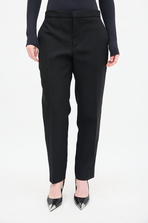 WARDROBE.NYC Black Wool & Silk Tailored Trouser