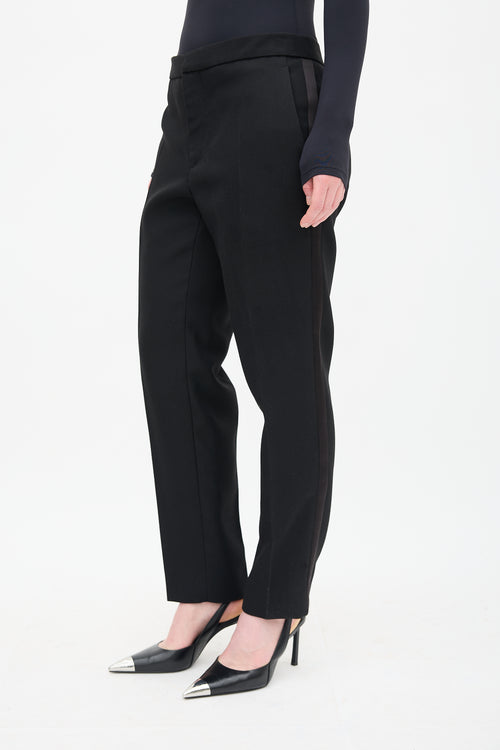 WARDROBE.NYC Black Wool & Silk Tailored Trouser
