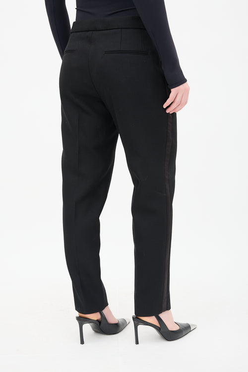 WARDROBE.NYC Black Wool & Silk Tailored Trouser