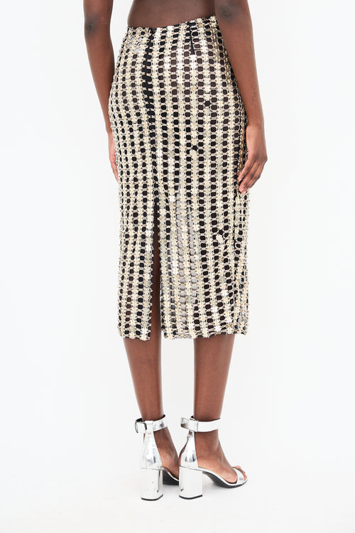 Wes Gordon Silk Embellished Sheer Skirt