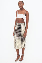 Wes Gordon Silk Embellished Sheer Skirt