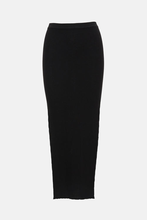 Rick Owens SS 2023 Wool Ribbed Knit Skirt