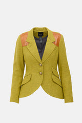 Smythe Wool Tweed & Leather Blazer