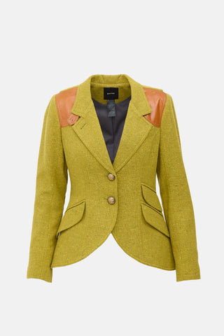 Smythe Wool Tweed & Leather Blazer