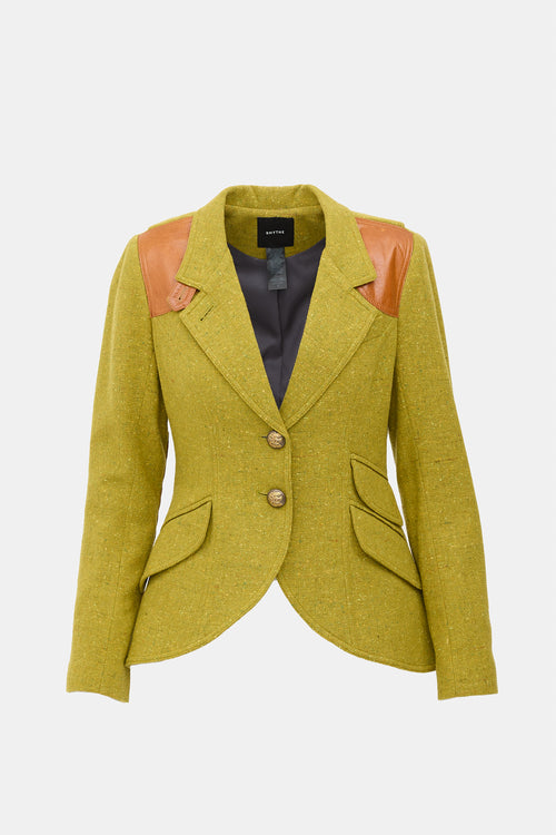 Smythe Wool Tweed & Leather Blazer