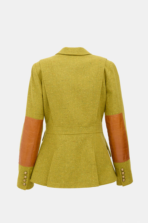 Smythe Wool Tweed & Leather Blazer