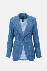 Smythe Linen Checked Blazer