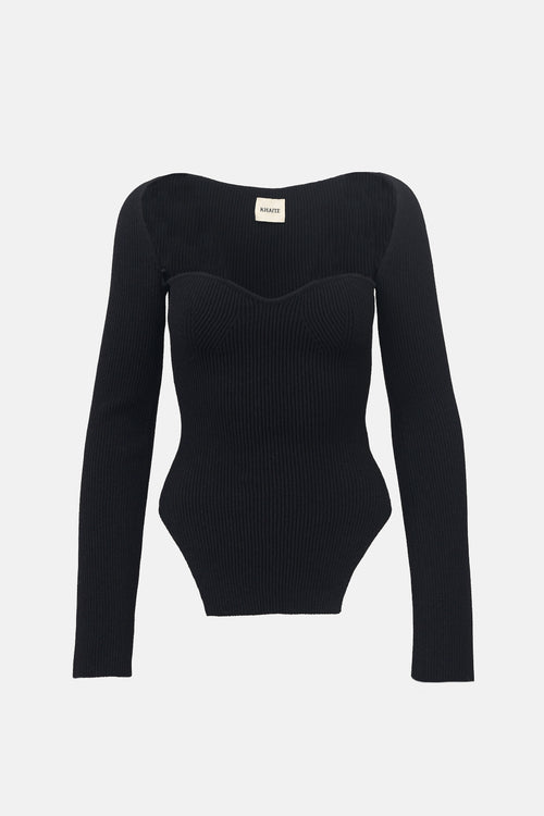 Khaite Ribbed Knit Maddy Top
