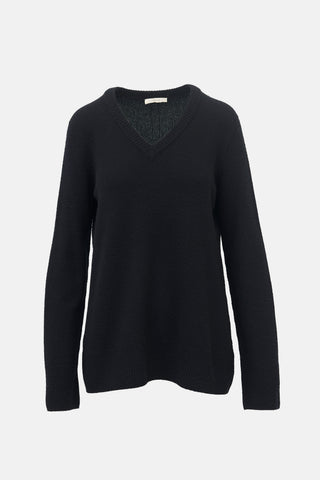 The Row Wool & Cashmere V-Neck Sweater