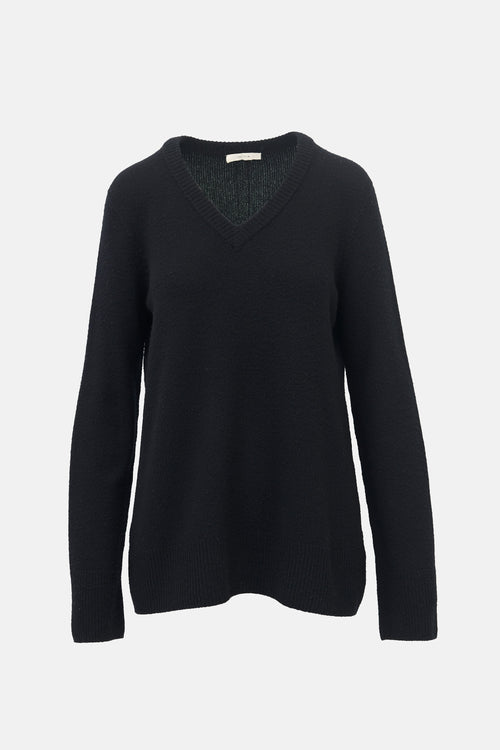 The Row Wool & Cashmere V-Neck Sweater