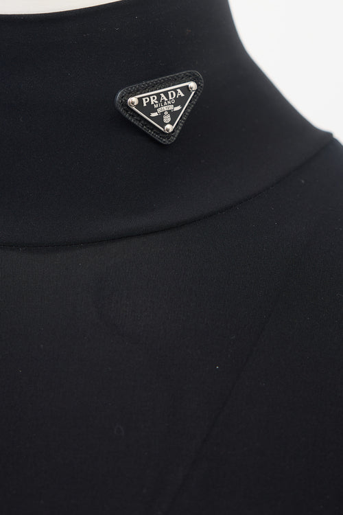 Prada Logo Mock Neck Top