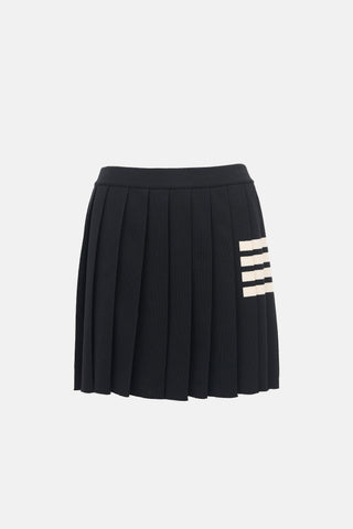 Thom Browne Wool Pleated 4-Bar Skirt
