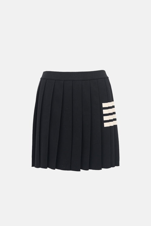 Thom Browne Wool Pleated 4-Bar Skirt