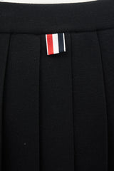 Thom Browne Wool Pleated 4-Bar Skirt