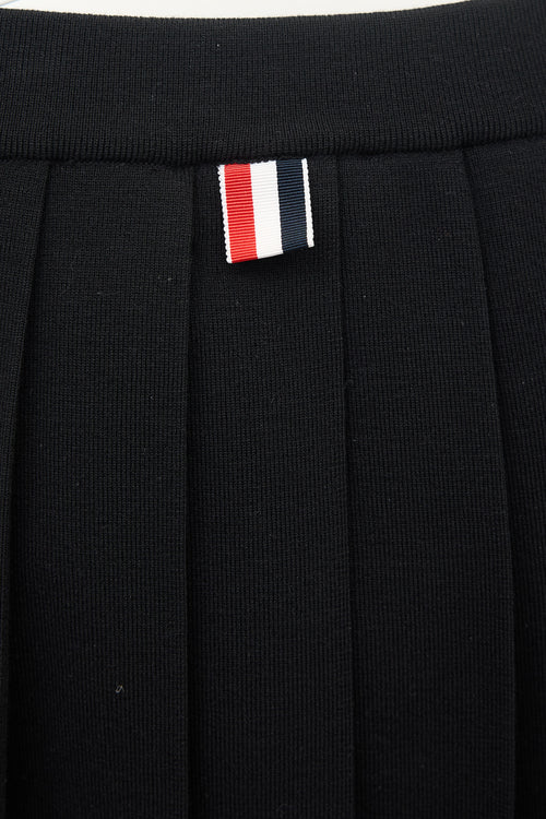 Thom Browne Wool Pleated 4-Bar Skirt