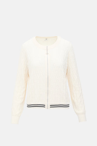 Hermès Silk & Cashmere Zip Cardigan