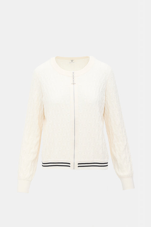 Hermès Silk & Cashmere Zip Cardigan