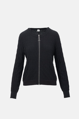 Hermès Silk & Cashmere Zip Cardigan