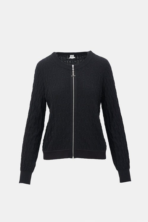 Hermès Silk & Cashmere Zip Cardigan